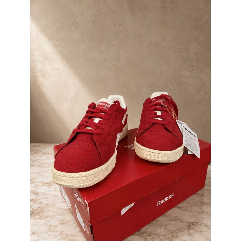 Reebok Club C Grounds UK Retro Suede Sneakers Red Size 8.5 Men / 10 Women NIB - Picture 3 of 11